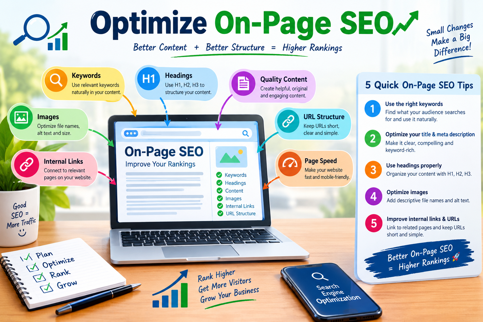 On-page SEO optimization tips for improving website rankings